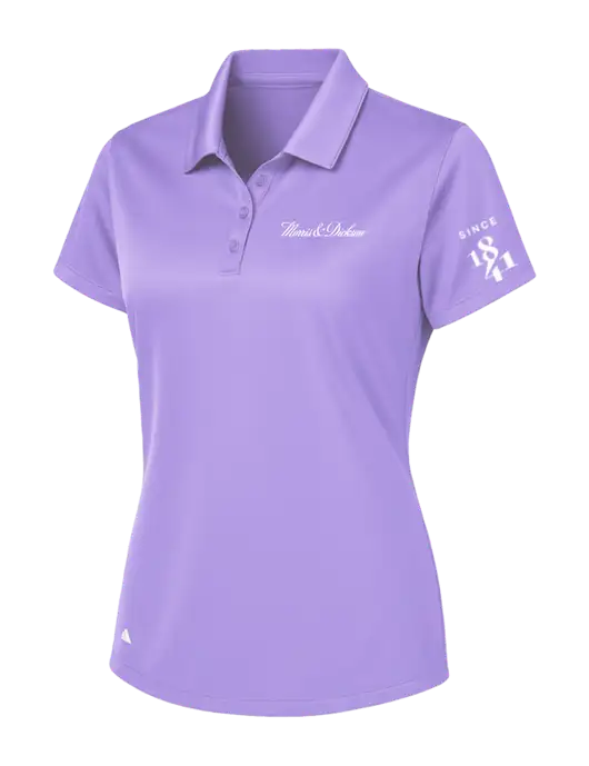 Adidas Light Purple Womens Basic Sport Polo w/Morris & Dickson Logo, Since 1841 Logo