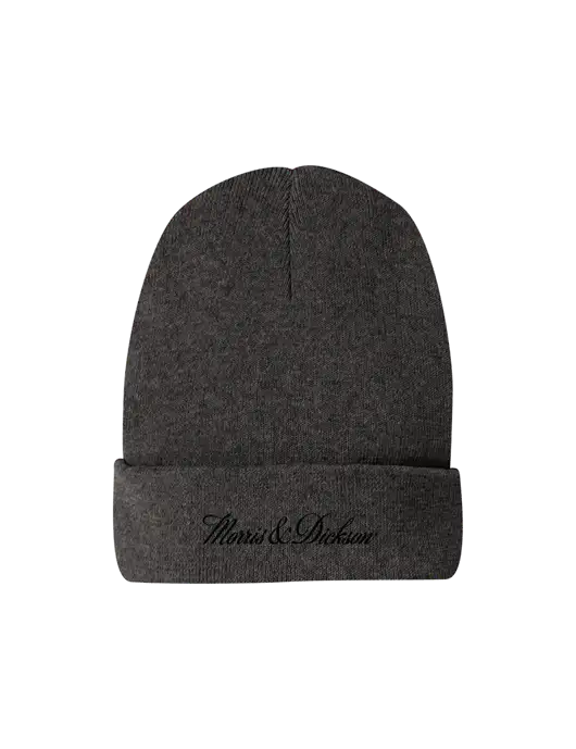 Recycled Charcoal Heather Beanie w/Morris & Dickson Logo