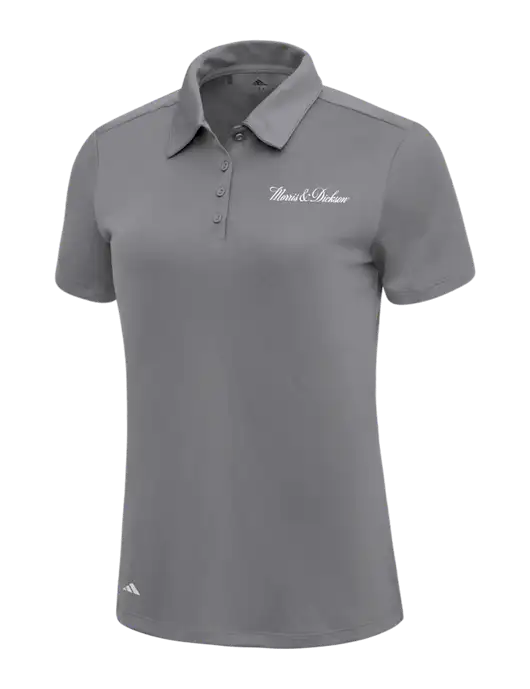 Adidas Medium Grey Womens Ultimate Solid Polo w/Morris & Dickson Logo