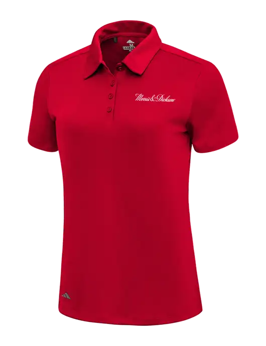 Adidas Red Womens Ultimate Solid Polo w/Morris & Dickson Logo