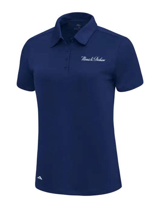 Adidas Navy Blue Womens Ultimate Solid Polo w/Morris & Dickson Logo