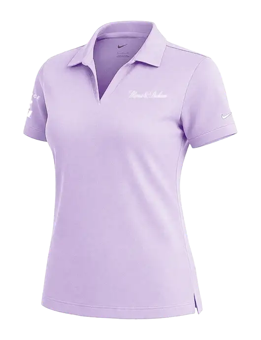 NIKE Light Purple Womens Dri-Fit Micro Pique Polo w/Morris & Dickson Logo, Since 1841 Logo
