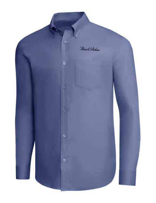 Brooks Brothers Light Navy Wrinkle-Free Stretch Pinpoint Shirt w/Morris & Dickson Logo