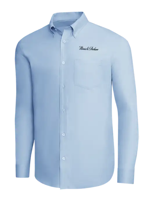 Brooks Brothers Light Blue Wrinkle-Free Stretch Pinpoint Shirt w/Morris & Dickson Logo