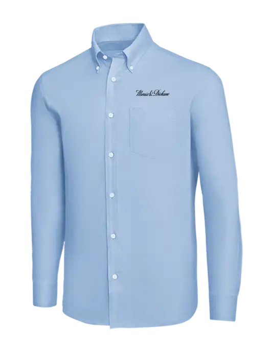 Brooks Brothers Light Blue Wrinkle-Free Stretch Nailhead Shirt w/Morris & Dickson Logo