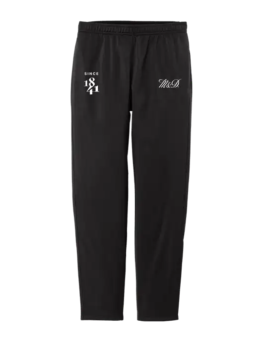 Womens Tricot Black Track Jogger w/M&D Logo, Since 1841 Logo