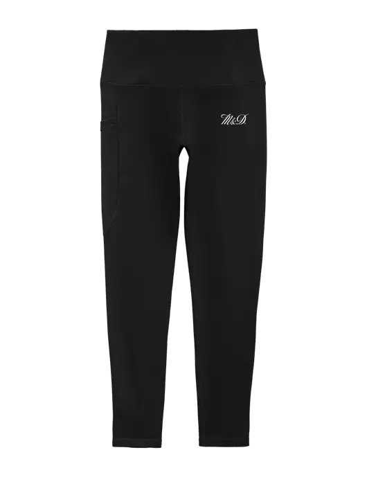 Womens Black High Rise 7/8 Legging w/M&D Logo