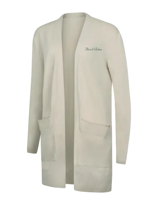 Mercer+Mettle Womens Ivory Open Front Cardigan Sweater w/Morris & Dickson Logo