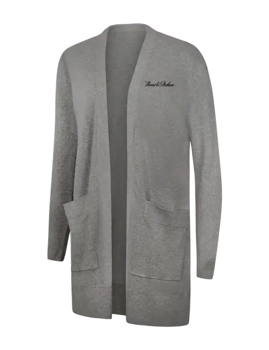 Mercer+Mettle Womens Light Grey Heather Open Front Cardigan Sweater w/Morris & Dickson Logo