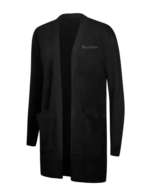 Mercer+Mettle Womens Black Open Front Cardigan Sweater w/Morris & Dickson Logo