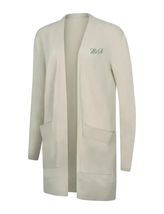 Mercer+Mettle Womens Ivory Open Front Cardigan Sweater w/M&D Logo
