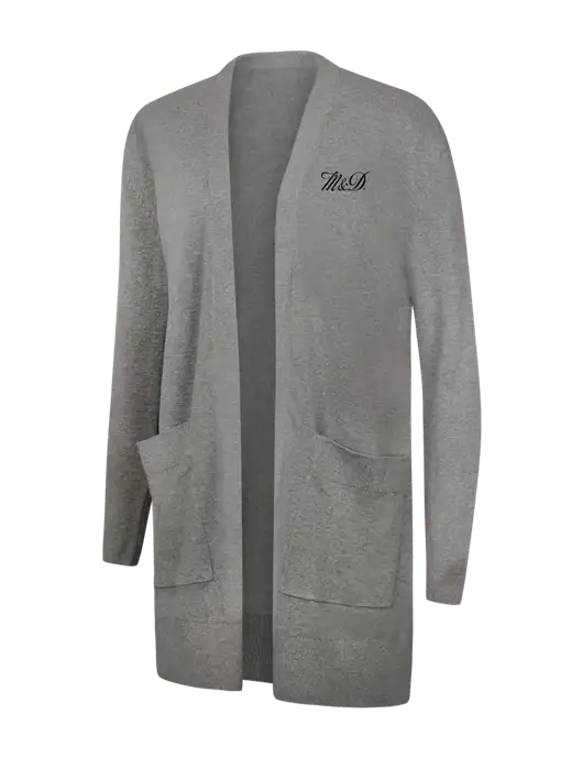 Mercer+Mettle Womens Light Grey Heather Open Front Cardigan Sweater w/M&D Logo