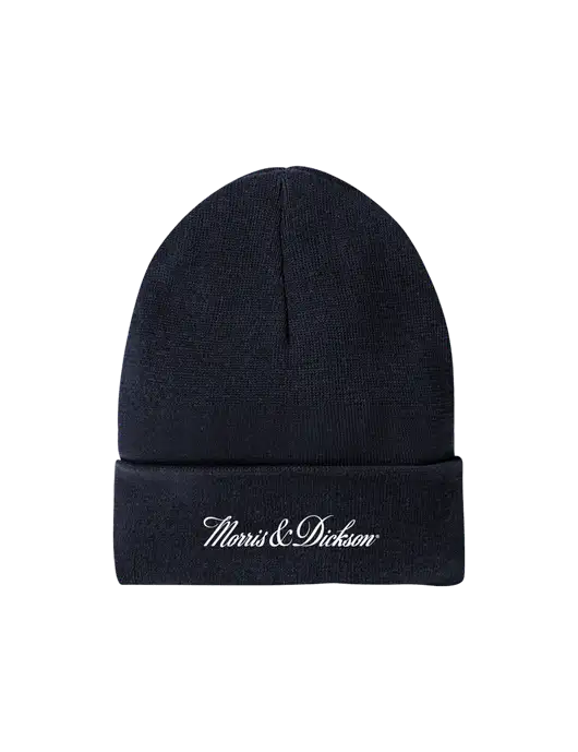 Recycled True Navy Beanie w/Morris & Dickson Logo