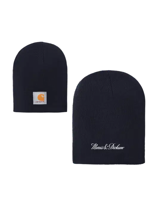 Carhartt Dark Navy Acrylic Knit Hat w/Morris & Dickson Logo