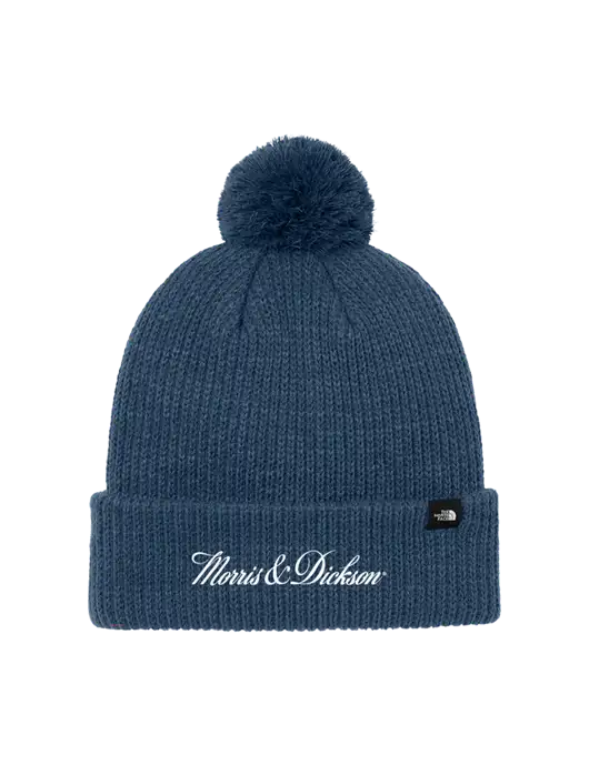 The North Face Light Navy Pom Beanie w/Morris & Dickson Logo