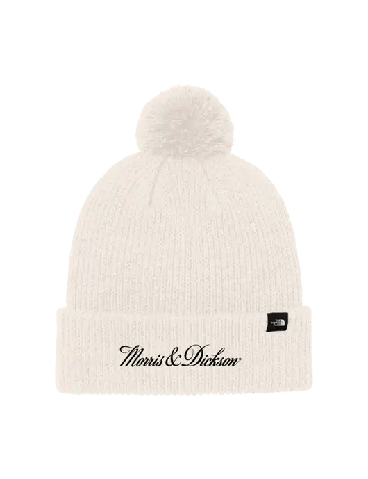 The North Face Ivory Pom Beanie w/Morris & Dickson Logo