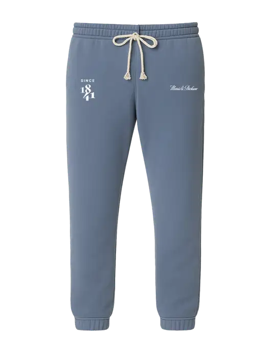 Comfort Colors Garment-Dyed Slate Blue Lightweight Fleece Sweatpants w/Morris & Dickson Logo, Since 1841 Logo