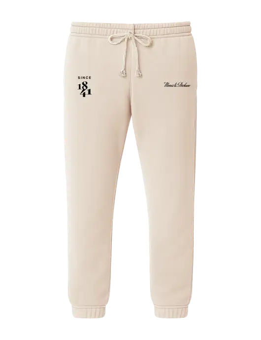 Comfort Colors Garment-Dyed Ivory Lightweight Fleece Sweatpants w/Morris & Dickson Logo, Since 1841 Logo