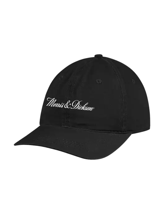 Garment Washed Unstructured Twill Black Cap w/Morris & Dickson Logo