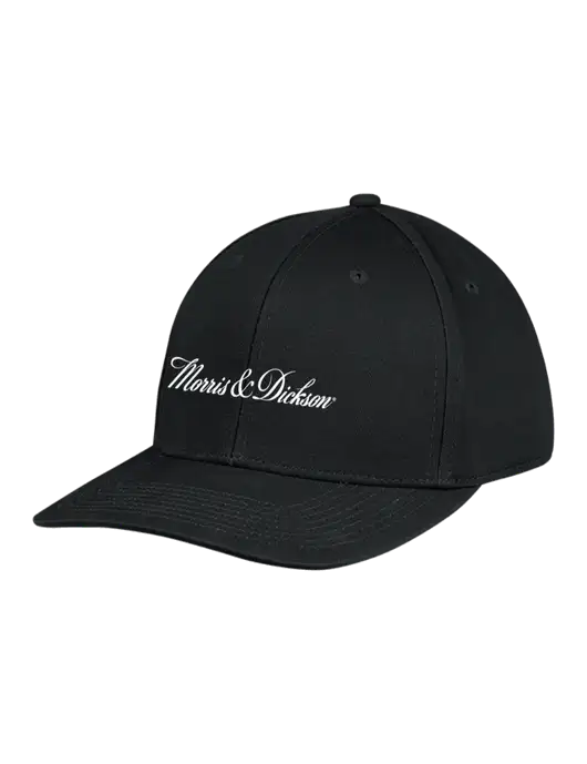 Premium Modern Structured Twill Black Snapback Cap w/Morris & Dickson Logo
