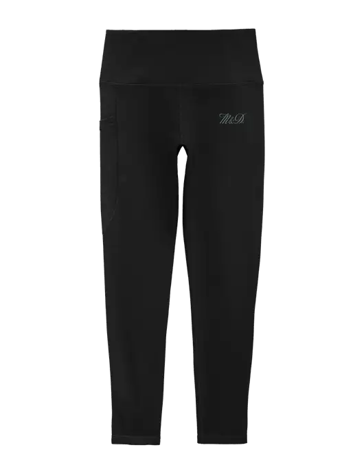 Womens Black High Rise 7/8 Legging w/M&D Logo
