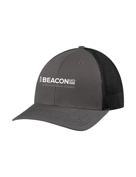Richardson Adjustable Snapback Original 112 Trucker Cap Dark Grey w/Black Mesh w/BeaconMD Logo
