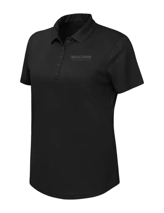 Callaway Womens Birdseye Black Polo w/BeaconMD Logo