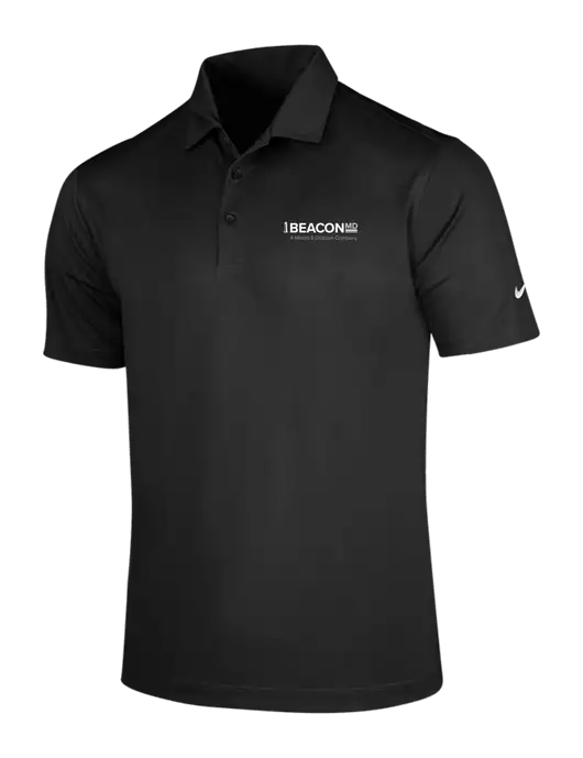 NIKE Black Dri-Fit Vertical Mesh Polo w/BeaconMD Logo
