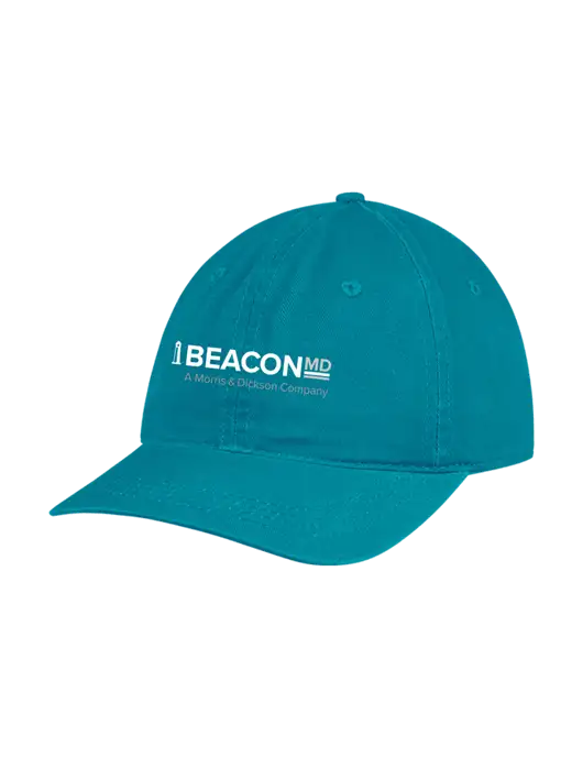 Garment Washed Unstructured Twill Sapphire Cap w/BeaconMD Logo