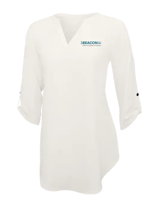 Ivory Womens 3/4 Sleeve Tunic Blouse w/BeaconMD Logo
