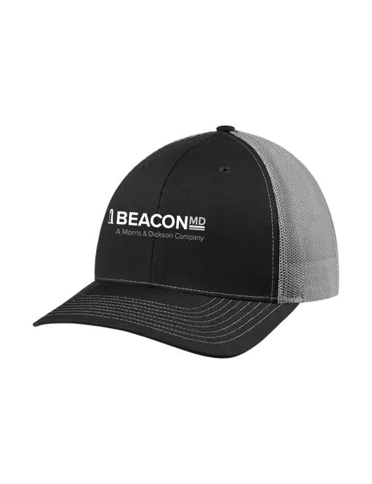 Richardson Adjustable Snapback Original 112 Trucker Cap Black w/Charcoal Mesh w/BeaconMD Logo