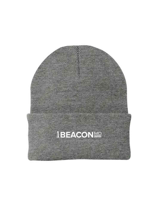 Medium Grey Heather Knit Cap w/BeaconMD Logo