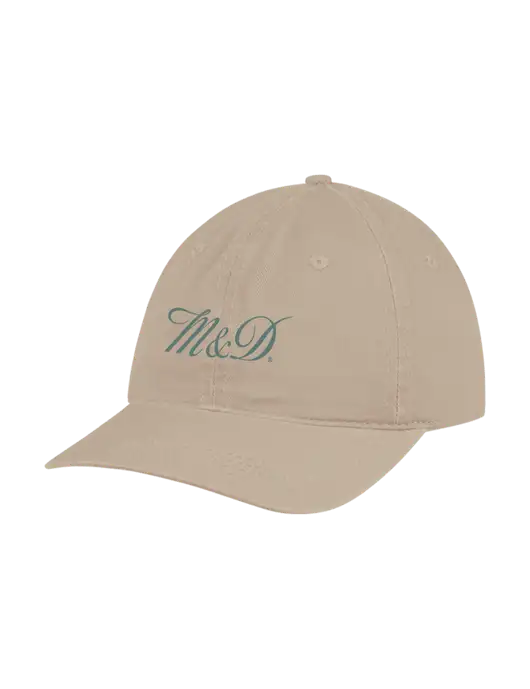 Garment Washed Unstructured Twill Tan Cap w/M&D Logo