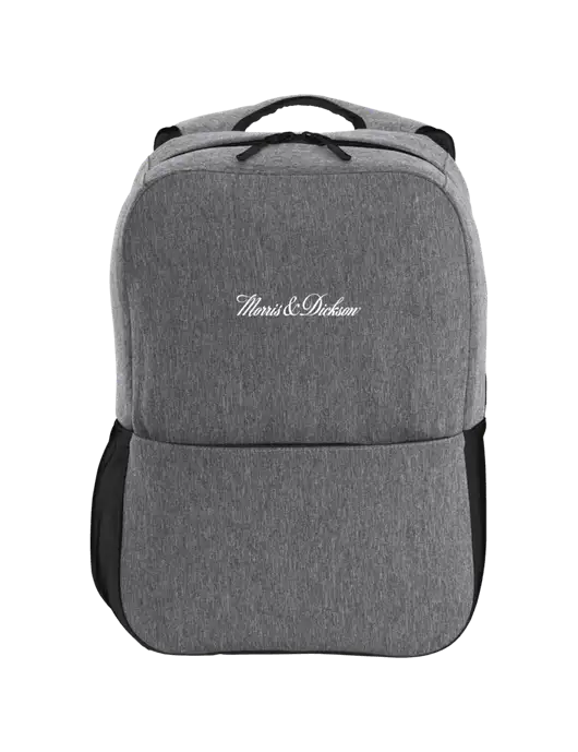 Access Square Laptop Graphite Heather/Black Backpack w/Morris & Dickson Logo