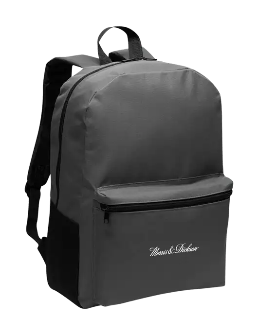 Casual Dark Charcoal Lightweight Laptop Backpack w/Morris & Dickson Logo