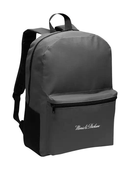 Casual Dark Charcoal Lightweight Laptop Backpack w/Morris & Dickson Logo