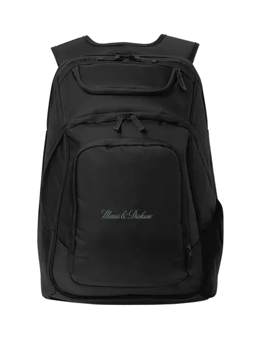 Executive Black Laptop Backpack w/Morris & Dickson Logo