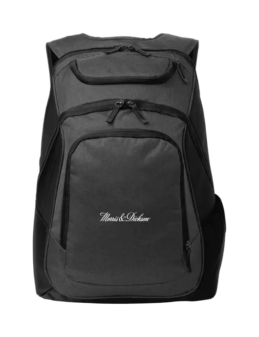 Executive Graphite Heather/Black Laptop Backpack w/Morris & Dickson Logo