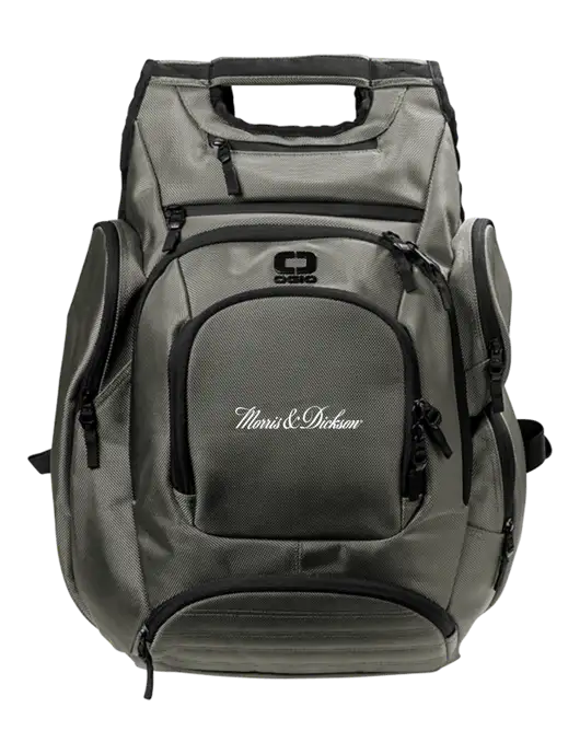 OGIO Medium Grey Metro Ballistic Laptop Backpack w/Morris & Dickson Logo