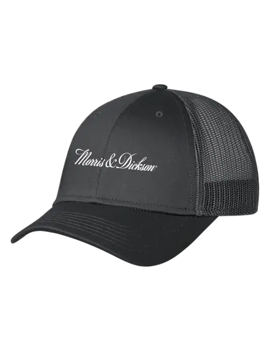 Charcoal Mesh Trucker Cap Snap Back w/Morris & Dickson Logo