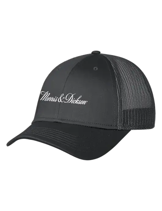 Charcoal Mesh Trucker Cap Snap Back w/Morris & Dickson Logo