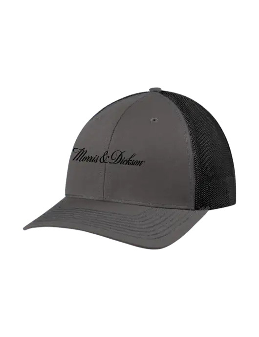 Richardson Adjustable Snapback Original 112 Trucker Cap Dark Grey w/Black Mesh w/Morris & Dickson Logo
