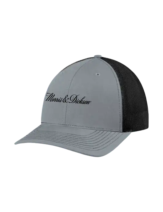 Richardson Adjustable Snapback Original 112 Trucker Cap Heather Grey w/Black Mesh w/Morris & Dickson Logo