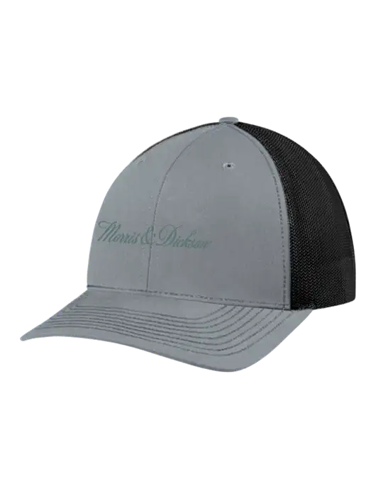 Richardson Adjustable Snapback Original 112 Trucker Cap Heather Grey w/Black Mesh w/Morris & Dickson Logo