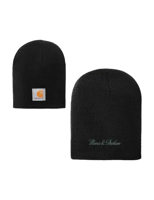 Carhartt Black Acrylic Knit Hat w/Morris & Dickson Logo