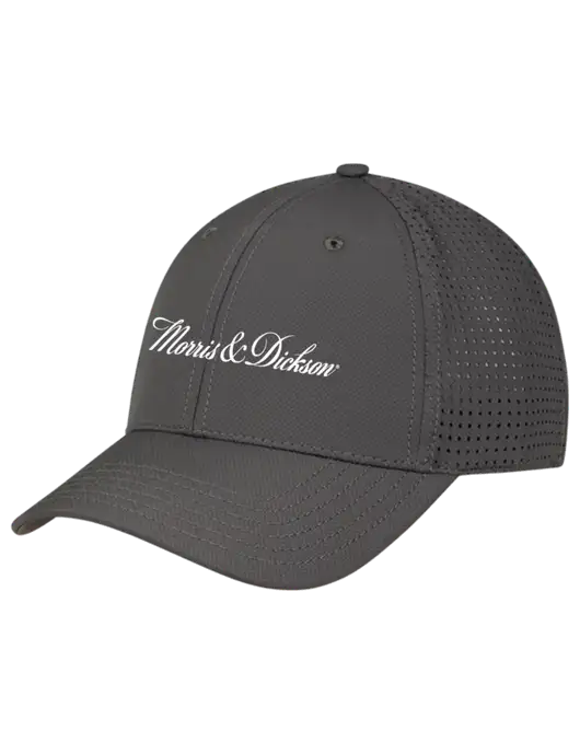 Charcoal Performance Stretchable Cap Hook & Loop w/Morris & Dickson Logo
