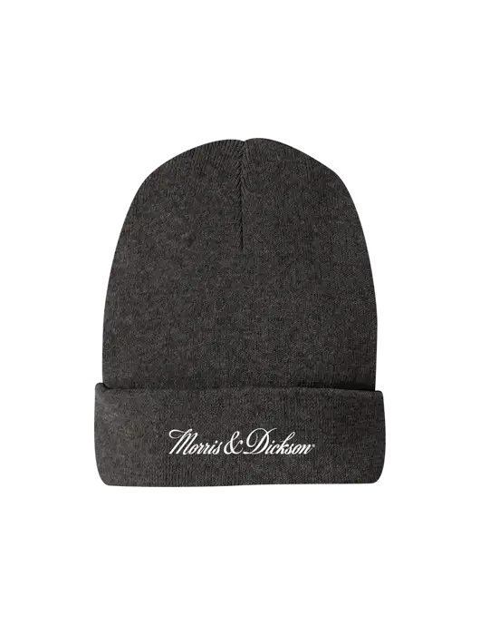 Recycled Charcoal Heather Beanie w/Morris & Dickson Logo