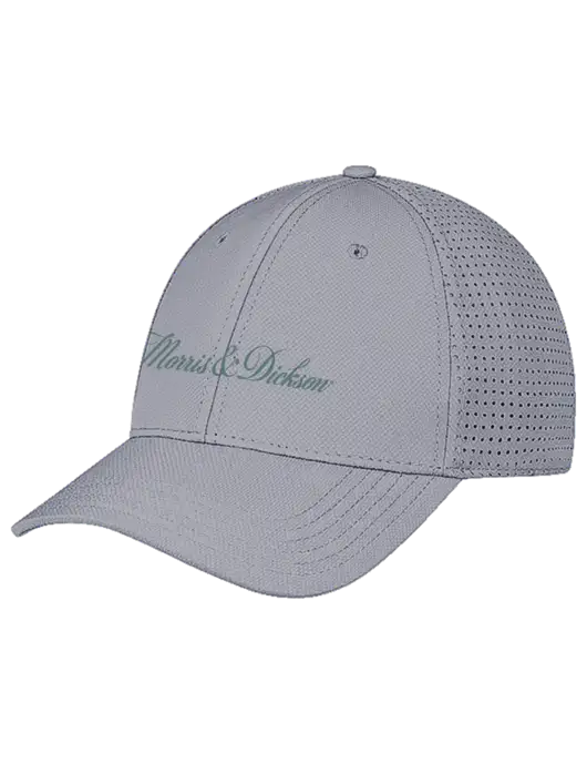Grey Performance Stretchable Cap Hook & Loop w/Morris & Dickson Logo