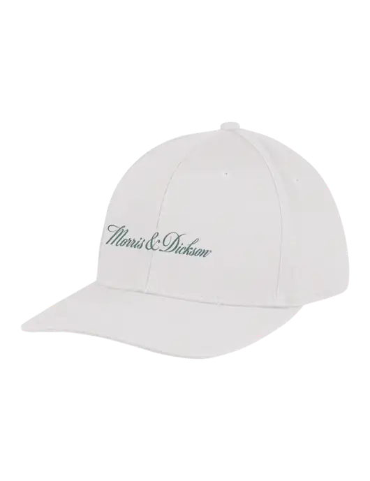 Premium Modern Structured Twill White Snapback Cap w/Morris & Dickson Logo