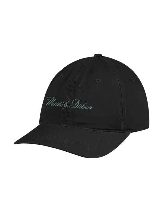 Garment Washed Unstructured Twill Black Cap w/Morris & Dickson Logo